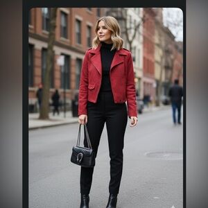 Red Jacket Faux Suede By Philosophy